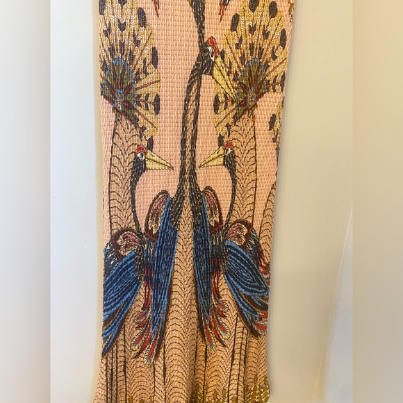 FARM Rio for Anthropologie Peacock Maxi Skirt Floral Bohemian Size Small - Picture 9 of 13